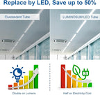 T8 LED Tube Light Bulbs 4 Foot 20W 40W Equivalent 6000K Cool White 2000LM, T8 T10 T12 Fluorescent Replacement, Dual-end Powered Ballast Bypass, Clear Cover ETL Listed for Garage 25-Pack