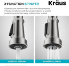 KRAUS Allyn Transitional Industrial Pull-Down Single Handle Kitchen Faucet in Matte Black, KPF-4101MB