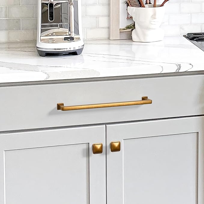 10 Pack 8.8"(224mm) Vintage Antique Brass Cabinet Pulls Kitchen Cabinet Handles Drawer Pulls Cupboard Hardware for Cabinets CK0078