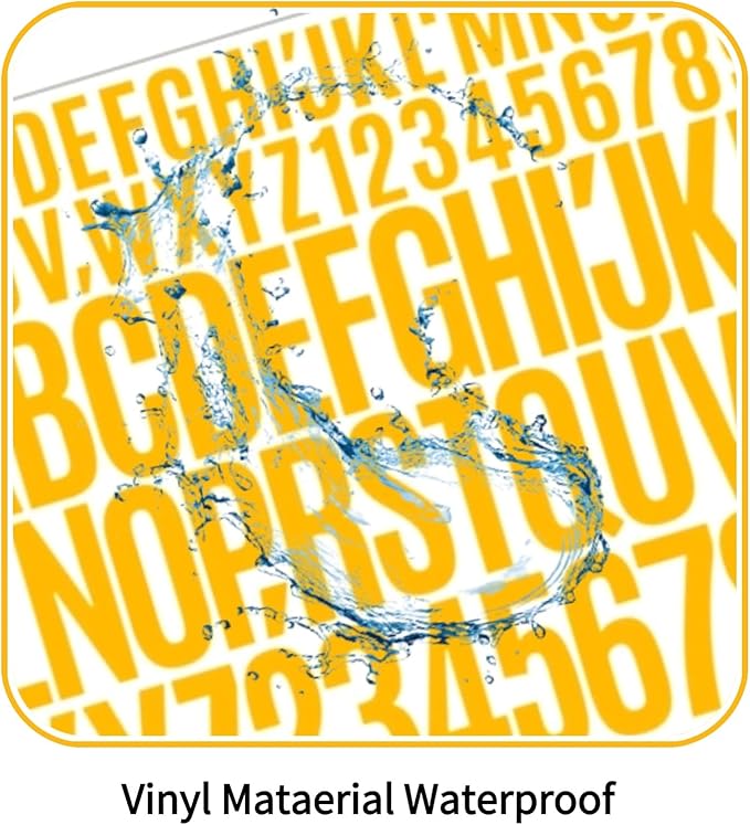 10 Sheets 780 Pcs Vinyl Letter and Number Stickers - Waterproof, Self-Adhesive Alphabet for Mailbox, Door, Window, Cars, Boats, Address(Orange, 1in & 2in)