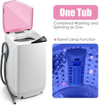 Casart Washing Machine Portable Washer W/ 7.7 Lbs Weight Capacity Washer and Dryer Full Automatic Washing Machine (Pink&White)
