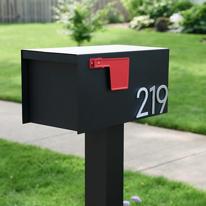 Adoorn 4 Inch Mailbox Numbers - Number 8, Silver Color, Each Sold Individually, Premium Metal Self Stick Address Numbers, Weatherproof Mailbox Numbers for Outside