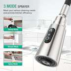 CREA 2 in 1 Kitchen Faucets with Soap Dispenser Built-in and Pull Down Sprayer,Single Handle Bar Sink Faucet 1 Hole Utility Laundry Commercial Faucet Brushed Nickel Stainless Steel