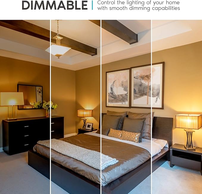 LUXRITE A19 LED Bulb 60W Equivalent, 2700K Warm White, 800 Lumens, Dimmable Standard LED Light Bulbs 9W, Enclosed Fixture Rated, Energy Star, E26 Medium Base - Indoor and Outdoor (24 Pack)