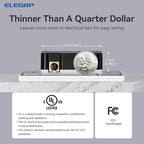 ELEGRP Dimmer Light Switch for 300W Dimmable LED/CFL Lights and 600W INC/HAL Bulbs, Single Pole/3-Way LED Slide Dimmer Light Switch, Wall Plate Included, UL Listed, 10 Pack, White