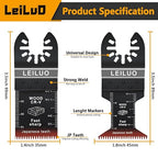 LEILUO 50 Pcs Multitool Blades Japanese Teeth Fast Cutting Oscillating Tool Blades CRV Material Oscillating Saw Blades Universal Accessories with Storage Bag Fit DeWalt Milwaukee Makita and More