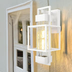 PARTPHONER Modern Outdoor Wall Porch Lights 2 Pack, 15" Exterior Sconce Waterproof Dusk to Dawn Lighting, White