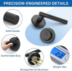 Amerdeco Front Door Lock Set with Double Cylinder Deadbolt, Black Exterior Entry Door Lever, Heavy Duty Entry Door Locksets for Left or Right Hand Exterior Door（Black 1 Pack）