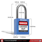 TRADESAFE Lockout Tagout Locks Set - 7 Blue Loto Locks, Lockout Locks Keyed Different, 2 Keys Per Lock, OSHA Compliant Lock Out Tag Out Padlocks, Safety Padlocks for Electrical Lockout Tag Out Kits