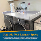 B&B HARDWARE Over Washer and Dryer Countertop - Heavy-Duty Laundry Countertop - Washer Dryer Shelf - Laundry Room Topper - Washing Machine Shelf with Silicone Pegs - Light Gray, 26 x 54