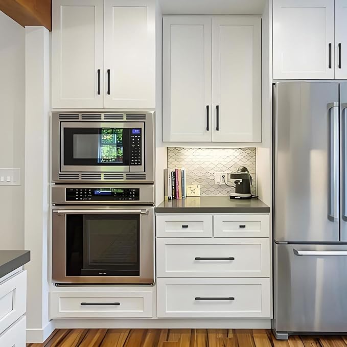 10 Pack 6 Inch Length|5 Inch(128mm) Hole Center Matte Black Kitchen Cabinet Handles, Cabinet Pulls Kitchen Cabinet Hardware, Cupboard Pulls, Drawer Handles