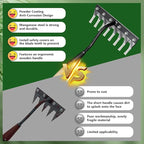 Upgraded Cultivator rake, Spray-Coated Rust-Proof Manganese Steel Weed rake, and 8-Tines Garden Weed Puller Tool with Wooden Handle — All for Lawn and Garden, Ideal gardinia uprooting Tool.