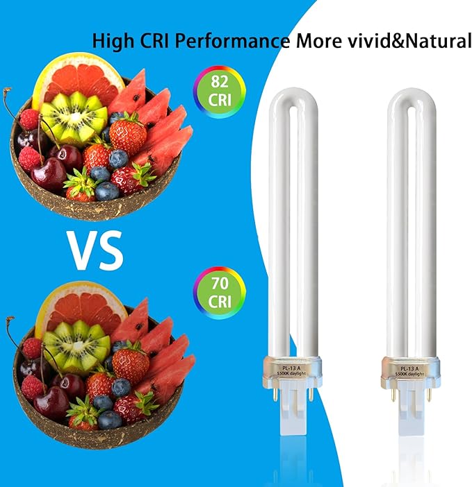 PL13-A-FFP 13W Type A Fluorescent Light Bulb with Magnetic Ballast,Replace for Ottlite Lamps Purchased Before 2008,T13330,5500K Bright Natural Daylight,GX23 Base,2Pack