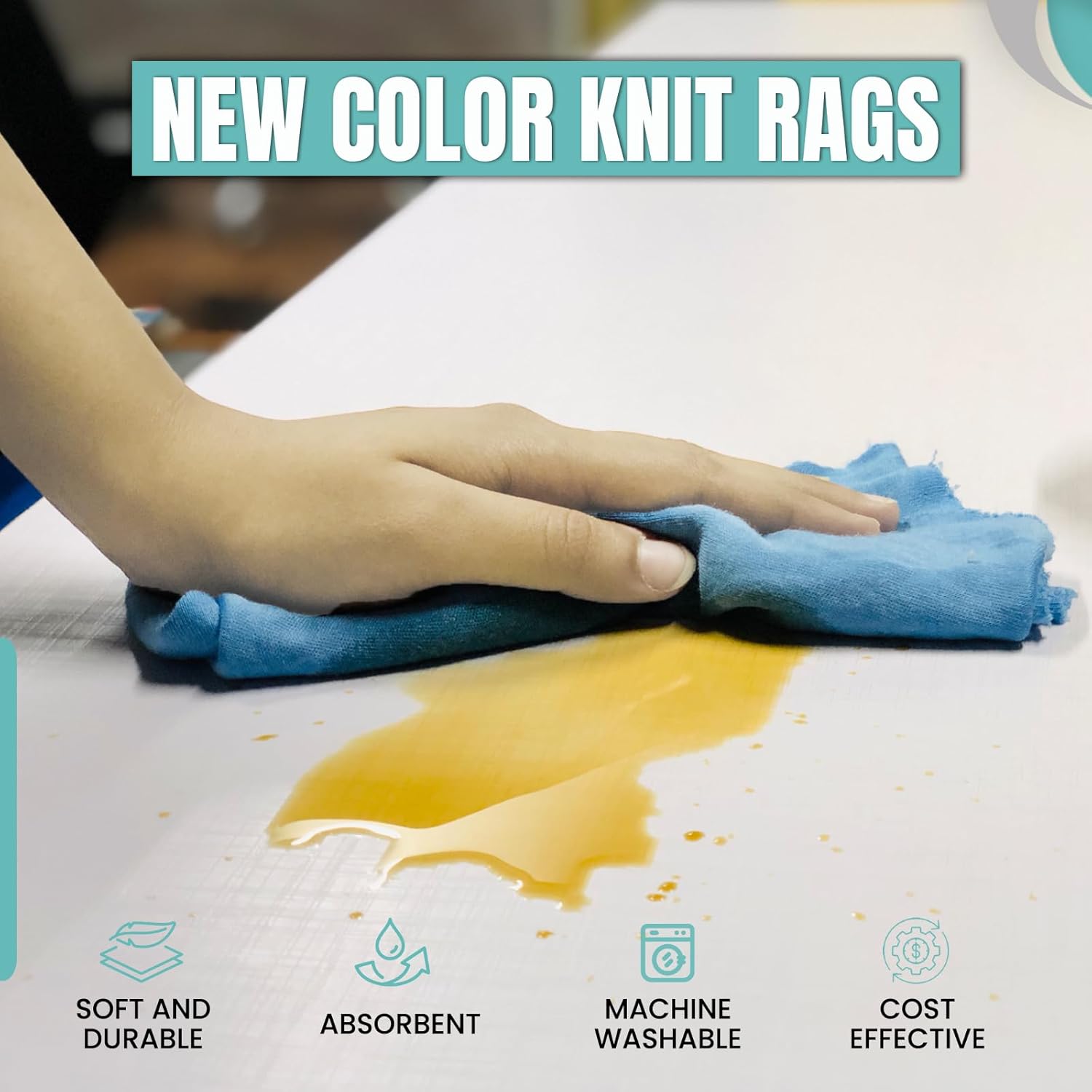 Premium Color Knit Cleaning Rags (24x25 lbs. Boxes Pallet) – Shop Rags Bulk for Workshops, Mechanics, Painters, and Home Use, Multipurpose Cotton T-Shirt Rags