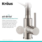 KRAUS Bolden Commercial Style 2-Function Single Handle Pull Down Kitchen Faucet in Spot-Free Stainless Steel/Chrome, KPF-1610SFSCH (Pack of 1)