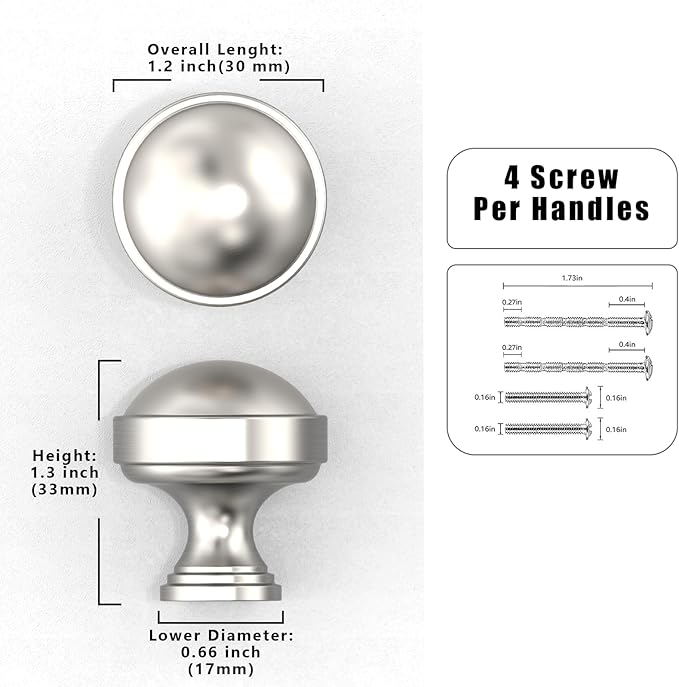 10 Pack Brushed Satin Nickel Kitchen Cabinet Knobs Cabinet Pulls Drawer Hardware