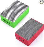 2pcs Diamond Hand Polishing Pads for Ceramic Tile Glass Grinding,Sanding Blocks Polishing 60#,400#
