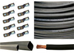 1/0 Gauge 1/0 AWG 50 Feet Black Welding Battery Pure Copper Flexible Cable + 10pcs of 3/8" Tinned Copper Cable Lug Terminal Connectors + 3 Feet Black Heat Shrink Tubing
