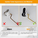Hibbent Universal Metal Side Mount Toilet Handle Replacement Kit, Brass Toilet Flush Tank Lever with Stainless Steel Flapper Chains for Most Toilets, Matte Black Finish
