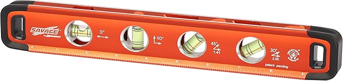 Swanson Tool Co SVT011 11-Inch Savage Aluminum Torpedo Level with Neodymium Magnets,Orange