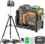 Alloyman Max 20V Laser Level with Tripod, 3x360° Self-Leveling Laser level, 3D Lazer Leveler Tool for Construction, Picture Hanging with Strong Magnetic Bracket & Hard Carry Case