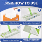 Runzes Dry Sweeping Refills 160Count Mop Pads Duster Cloths White Disposable Cleaning Cloths to Clean Dust,Hair,Dirt