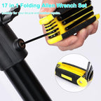 warmtree 17-Piece Folding Allen Wrench Set | Metric & SAE Sizes | 2-Pack Portable Hex Tool for Home Repair & Professional Use