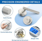 Amerdeco Front Door Lock Set with Double Cylinder Deadbolt, Exterior Entry Door Lever, Heavy Duty Entry Door Locksets for Left or Right Hand Exterior Door（Satin Nickel 2 Pack）