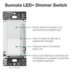 Lutron Sunnata Touch Dimmer Switch, LED+ Advanced Technology for LED and Incandescent, 3 Way/Multi Location, STCL-153MS-WH-2, White, 2 Pack