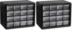 Akro-Mils 16-Drawer Plastic Drawer Storage Cabinet for Garage Organization, Beads, Makeup Organizer, Building Bricks Storage, Teacher Toolbox, 10-1/2-Inch W x 6-1/2-Inch D x 8-1/2-Inch H, 10116 Black