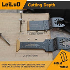LEILUO 20 Piece Titanium Multitool Blade Set Extra Longer & Wider Oscillating Saw Blades Kit for Wood Nails Thin Metal Storage Bag Included