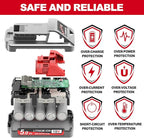 2 Packs 5.0Ah 18V Extended Capacity Battery Replacement for Milwaukee M18 Battery Lithium lon 48-11-1850,48-11-1852, Compatible with Milwaukee M18 Cordless Power Tools