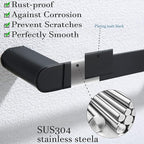 RANDOM 5 Piece Bathroom Hardware Set Matte Black Towel Bar Set Include 9.8/23.6 Inch Towel Bar Toilet Paper Holder and 2 Towel Hooks Stainless Steel Bathroom Decor Wall Mount Bathroom Accessories Kit.