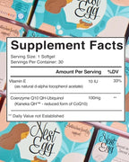 Nest Egg Ubiquinol CoQ10 100mg - Premium CoQ10 Fertility Supplement for Women - Made in USA - 3rd Party Tested - Once Daily Softgels (30 Count)