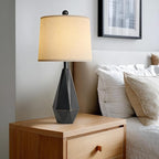 PoKat 23'' Farmhouse Table Lamps Set of 2, Black Bedside Lamps for Bedroom Night Stands, Modern Nightstand Lamps for Living Room, End Side Table, Black