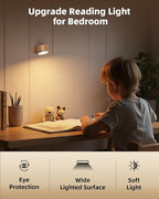 LED Wall Mounted Lights, Rechargeable Wall Sconces Lamp, 3 Color Temps & Remote and Touch, 360°Rotation Dimmable Cordless Wall Light for Study Bedroom Reading Bedside(Wood, 1 Pack)