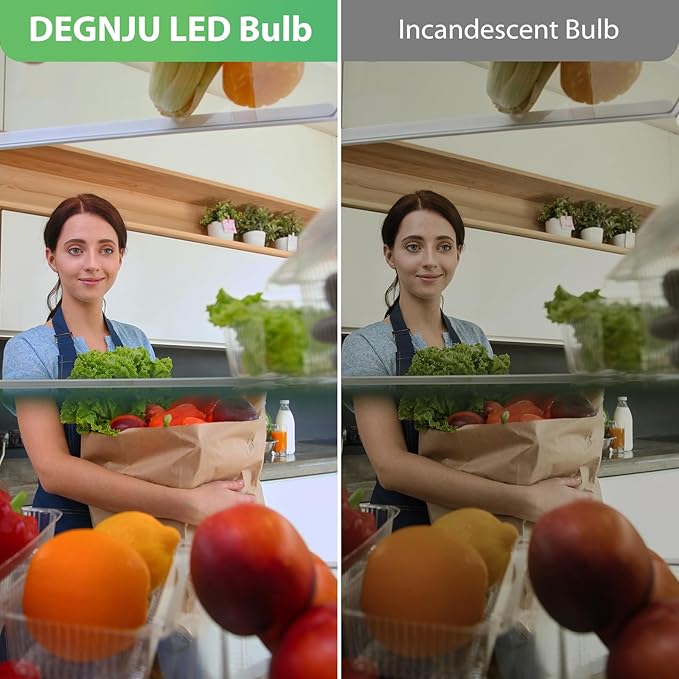 LED Refrigerator Light Bulb, 40W Equivalent, 120V, Fridge Light Bulb 2700K Soft White, A15 Appliance Bulb 5.5W for Freezer, 650LM, E26 Standard Base, 120V, Non-Dimmable, 6 Pack