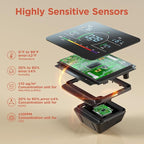 13-in-1 Air Quality Monitor Indoor with Beep Alarm, 6AQI Air Quality Detector with PM1.0 | PM2.5 | PM10 | Temp | CO2 | Formaldehyde | HUM Tester for Home Office Plant (Pearl White)