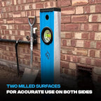 OX Tools OX-P503418 72-inch TUFF Level with Shock Resistant End Caps – Single Solid Piece Box Level Body to Keep Mud Out & Reinforced Vials 6 foot level Contractor Grade |Aluminum Box Level