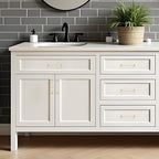 JOY DECOR Cabinet Pulls – 6-1/4 Inch Hole Center, Brushed Brass, 15 Pack, Zinc Alloy Cabinet Handles for Drawers & Cupboard – Vintage Style Hardware for Kitchen, Bathroom, Dresser, Furniture Makeover