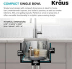KRAUS Standart Pro 14 -inch Undermount Single Bowl 16 Gauge Stainless Steel Bar Kitchen Sink, KHU101-14