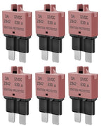 Resettable Standard Blade Fuse 3A ATC Automotive Fuse ATO Manual Reset Fuses Manual-Reset Blade Circuit Breaker for Boat Truck SUV Car Motorcycle 32VDC Fuses Assortment Kit