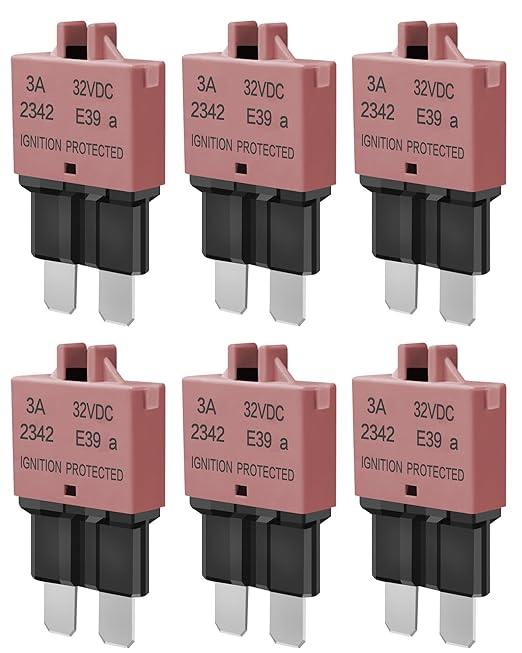 Resettable Standard Blade Fuse 3A ATC Automotive Fuse ATO Manual Reset Fuses Manual-Reset Blade Circuit Breaker for Boat Truck SUV Car Motorcycle 32VDC Fuses Assortment Kit