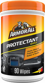 Armor All Car Interior Protectant Wipes, 90 Count Canister, UV Protectant for Vinyl, Rubber, Plastic, Trim and Dashboards