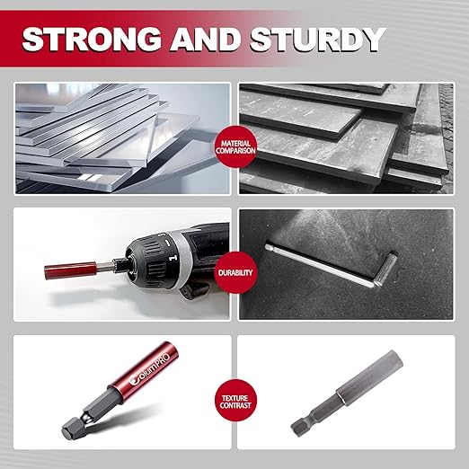 5PCS 6inch Strong Magnetic Drill Bit Extension Holder For Impact Driver,1/4" Hex Shank S2 Steel Magnetic Screwdriver Extension,Straight Without Bending Drill Bit Extender