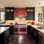 Akicon 48" Freestanding Gas Cooktop Oven Combo, Features 8 Sealed Burners, 6.7 Cu.ft Rapid Convection Oven, Convertible Fuel (NG/LP), Durable Cast Iron Grating (FRSFRSA1)