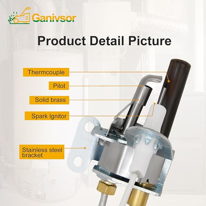 Ganivsor 233-47845-05 Water Heater Pilot Assembly for Bradford White Water Heater, Replace for 415-47845-05, 233-47845-04, 233-47845-03, 233-47845-02A