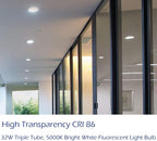 6pack PLT 32W Triple Tube Fluorescent Light Bulb, 5000K Bright White Daylight 4-Pin GX24-3 Type Base，High Transparency CRI 86