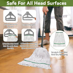6 Pack Heavy Duty Commercial Cleaning Mop Head Replacements, Loop-End Cotton String Wet Mop Heads Refills Industrial Mops Heads for Commercial Garage Kitchen Home Floor Cleaning