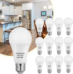 A19 LED Light Bulb 5000K Daylight, 12 Pack high Output A19 Incandescent Light Bulb 800LM 9W, Equivalent 60W, No Flicker E26 Base, Non-Dimmable E26 LED Bulb Long Lasting for 25 Years.